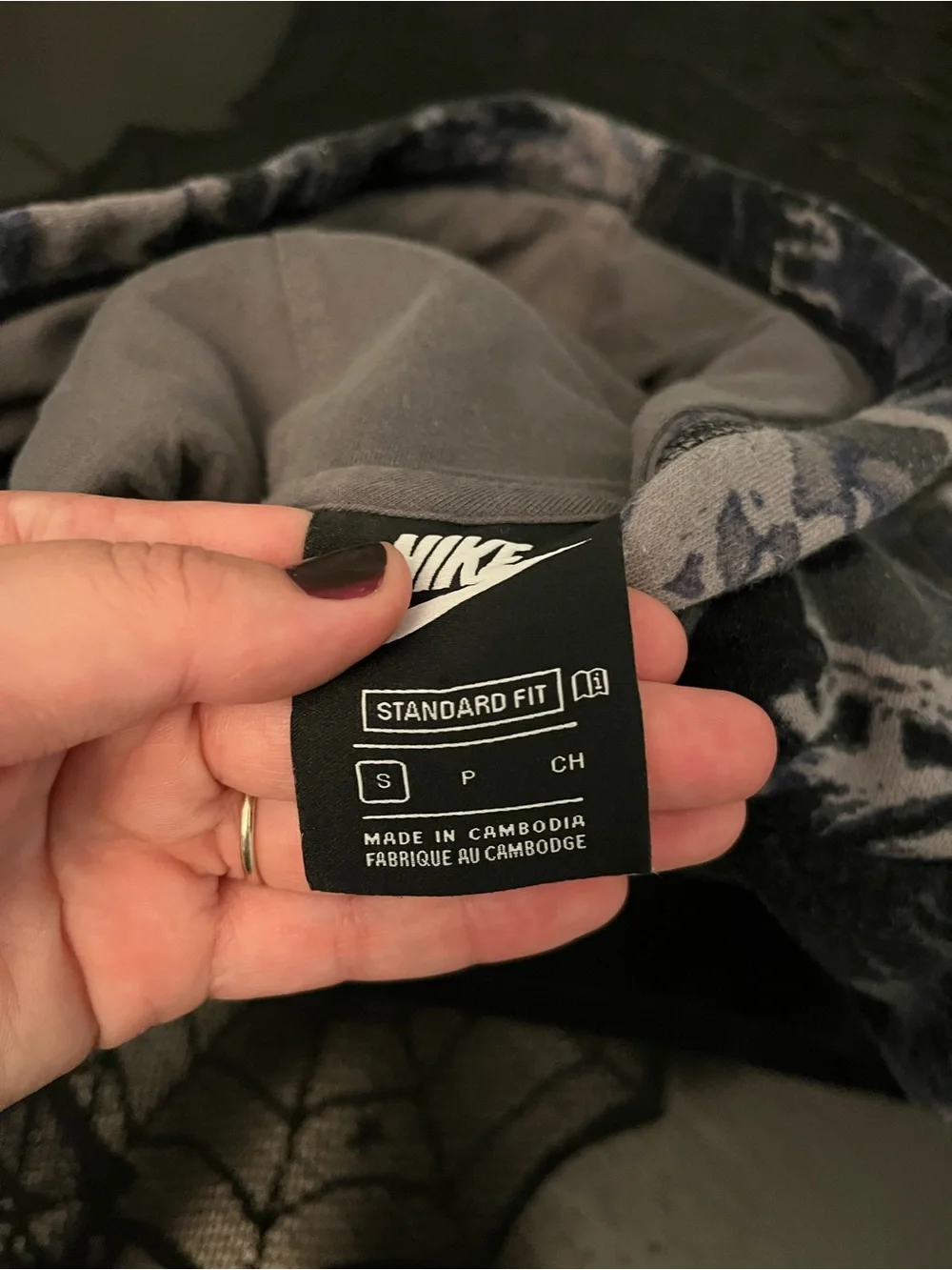 Nike Black & Gray Camo Logo Pullover Hoodie